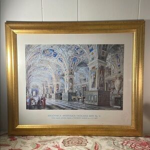 Bibliotheca Apostolica Vatican’s Sixti Gold Framed Vatican Library Art Print